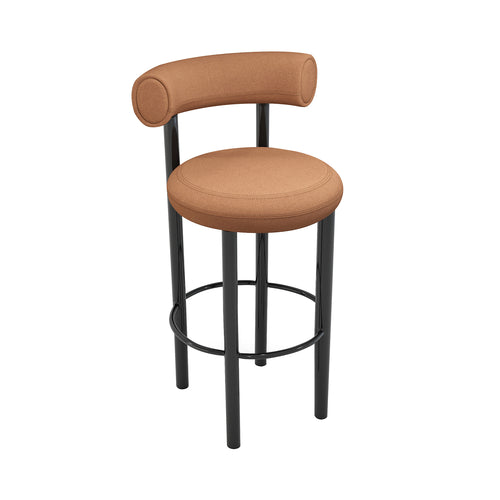 Fat Bar + Counter Stool: Black Steel Base + Bar