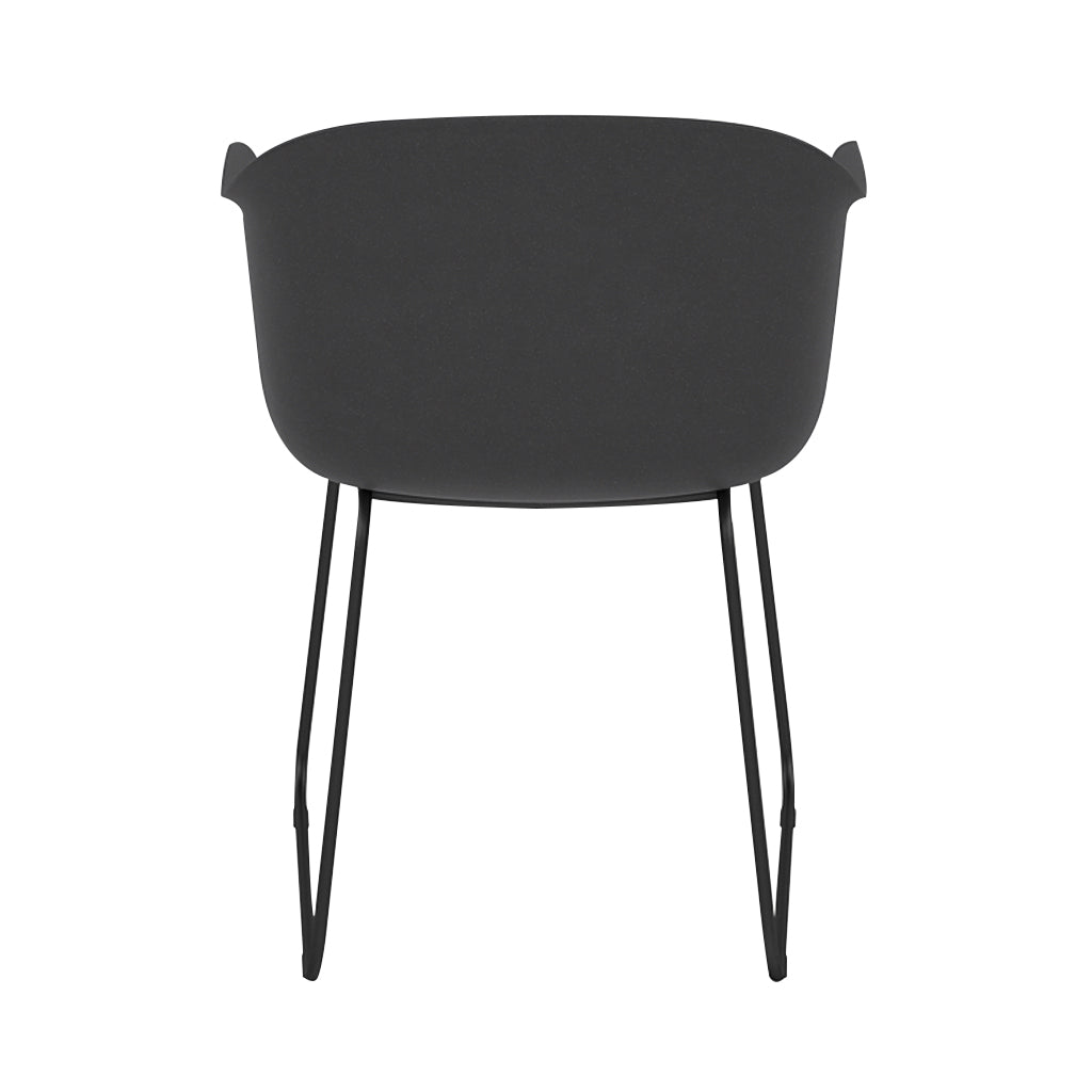 Fiber Armchair: Sled Base + Recycled Shell + Black + Anthracite Black