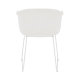 Fiber Armchair: Sled Base + Recycled Shell + White + Natural White
