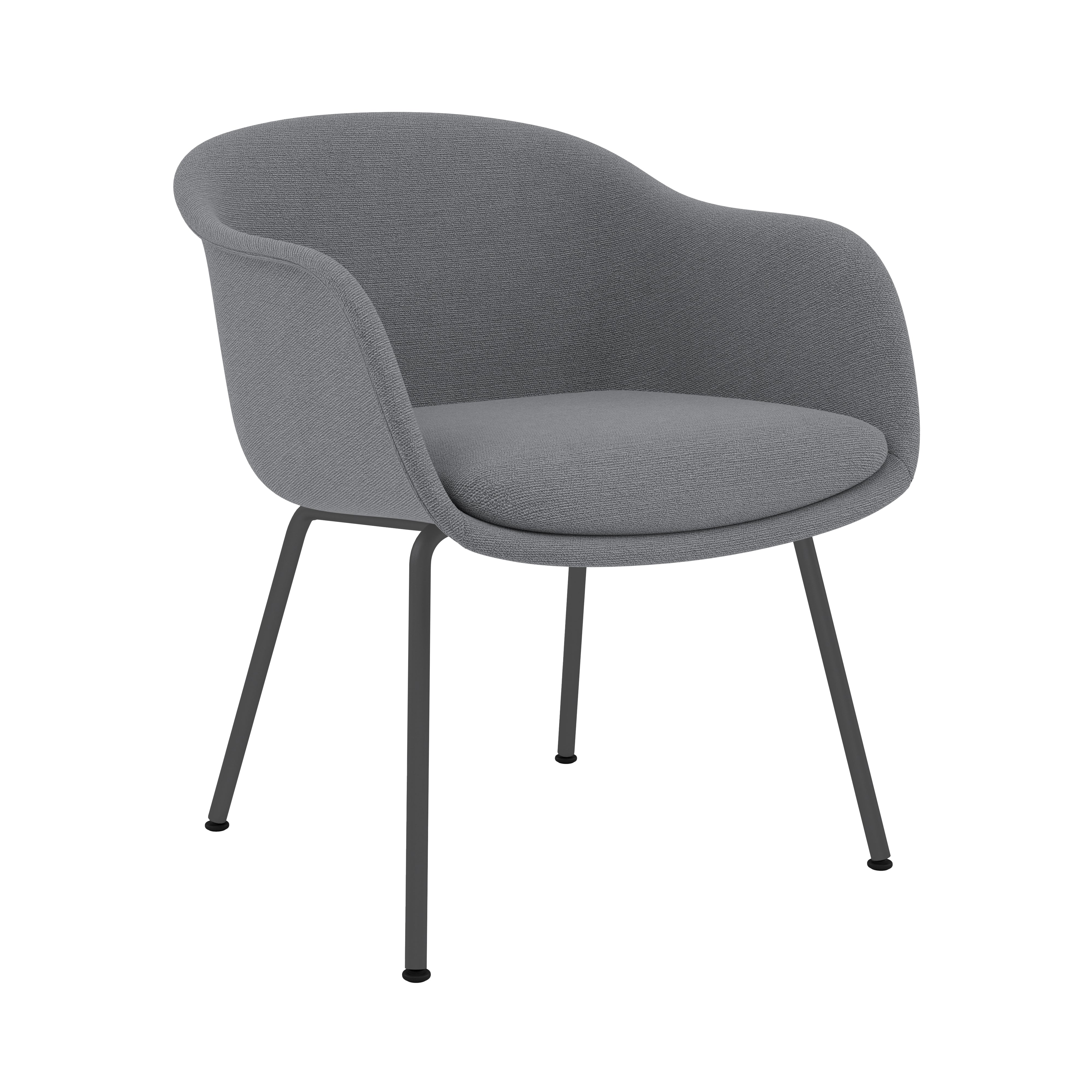 Fiber Conference Armchair: Tube Base Upholstered + Anthracite Black