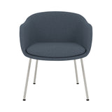 Fiber Conference Armchair: Tube Base Upholstered + Grey