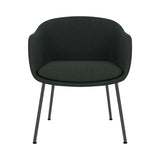 Fiber Conference Armchair: Tube Base Upholstered + Black