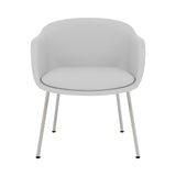 Fiber Conference Armchair: Tube Base Upholstered + Grey