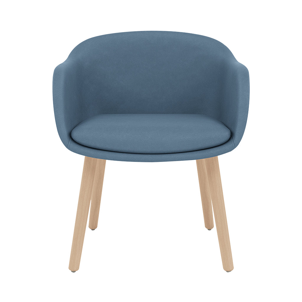 Fiber Conference Armchair: Wood Base Upholstered + Oak
