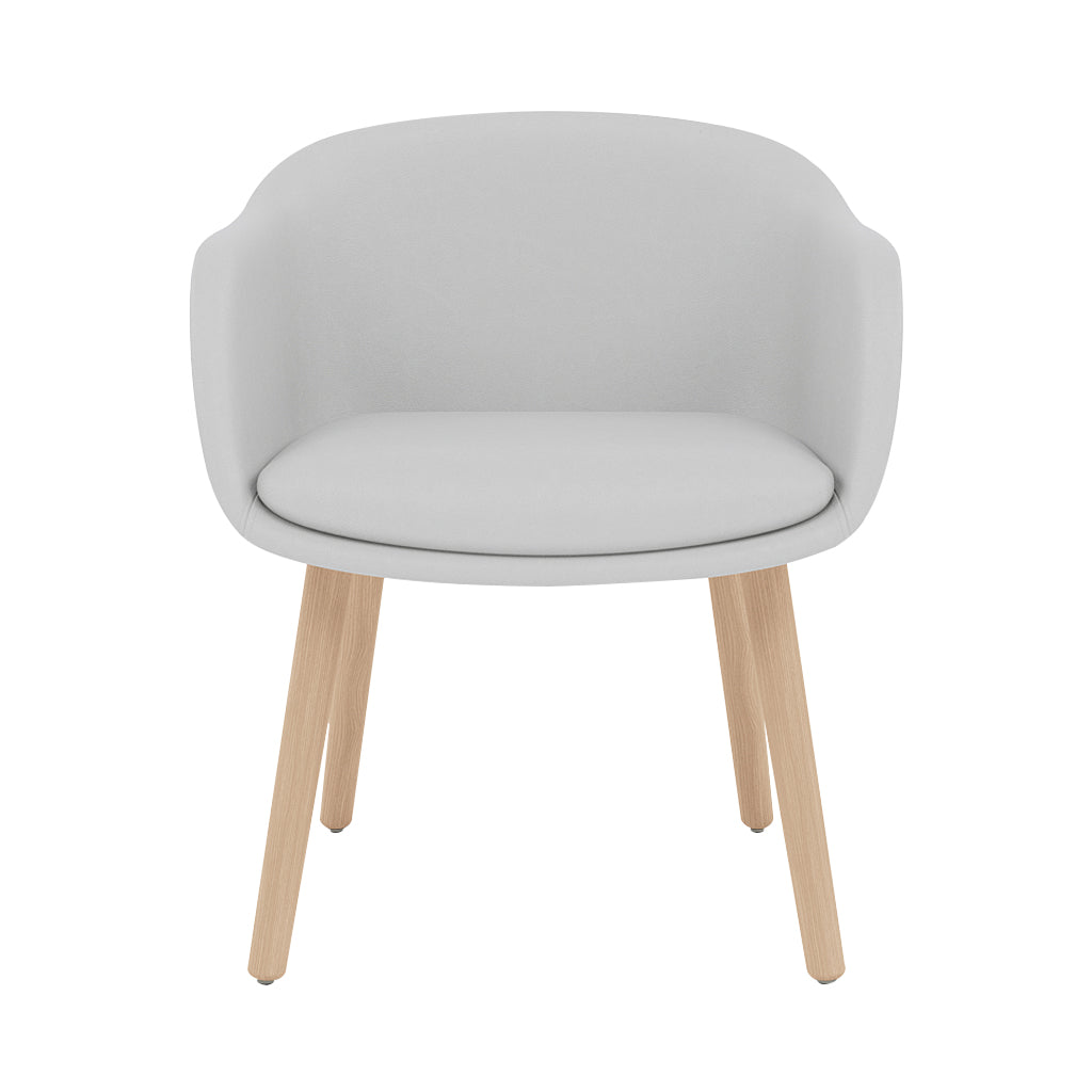 Fiber Conference Armchair: Wood Base Upholstered + Oak
