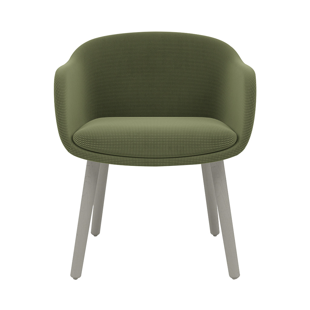 Fiber Conference Armchair: Wood Base Upholstered + Grey
