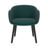 Fiber Conference Armchair: Wood Base Upholstered + Black