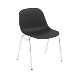 Fiber Side Chair: A-Base with Linking Device + Recycled Shell + Black