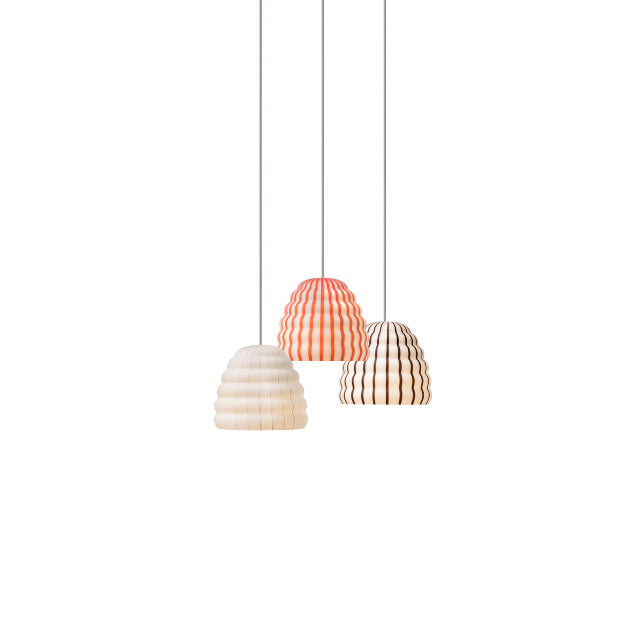 Filigrana Pendant Light: Beehive + White + Red + Black