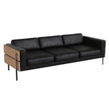 Forum Sofa: 3 + Oak + Sydney Leather Black