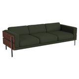 Forum Sofa: 3 + Walnut + Boucle Moss
