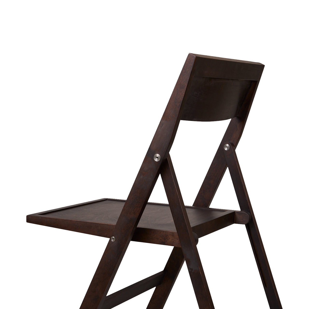Folding Flat Chair: Without cushion + Dark Brown Birch