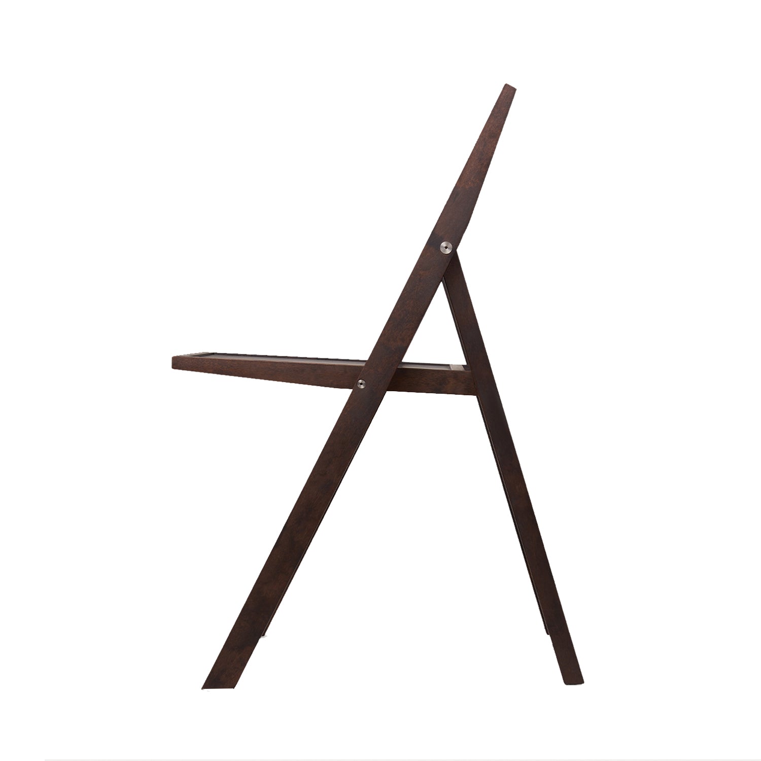 Folding Flat Chair: Without cushion + Dark Brown Birch