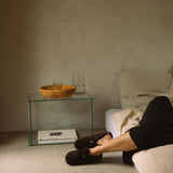 Rivet Box Table: Glass