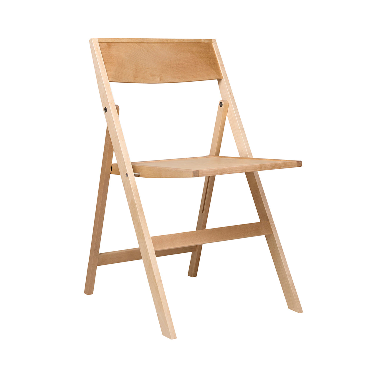 Folding Flat Chair: Without cushion + Natural Birch 