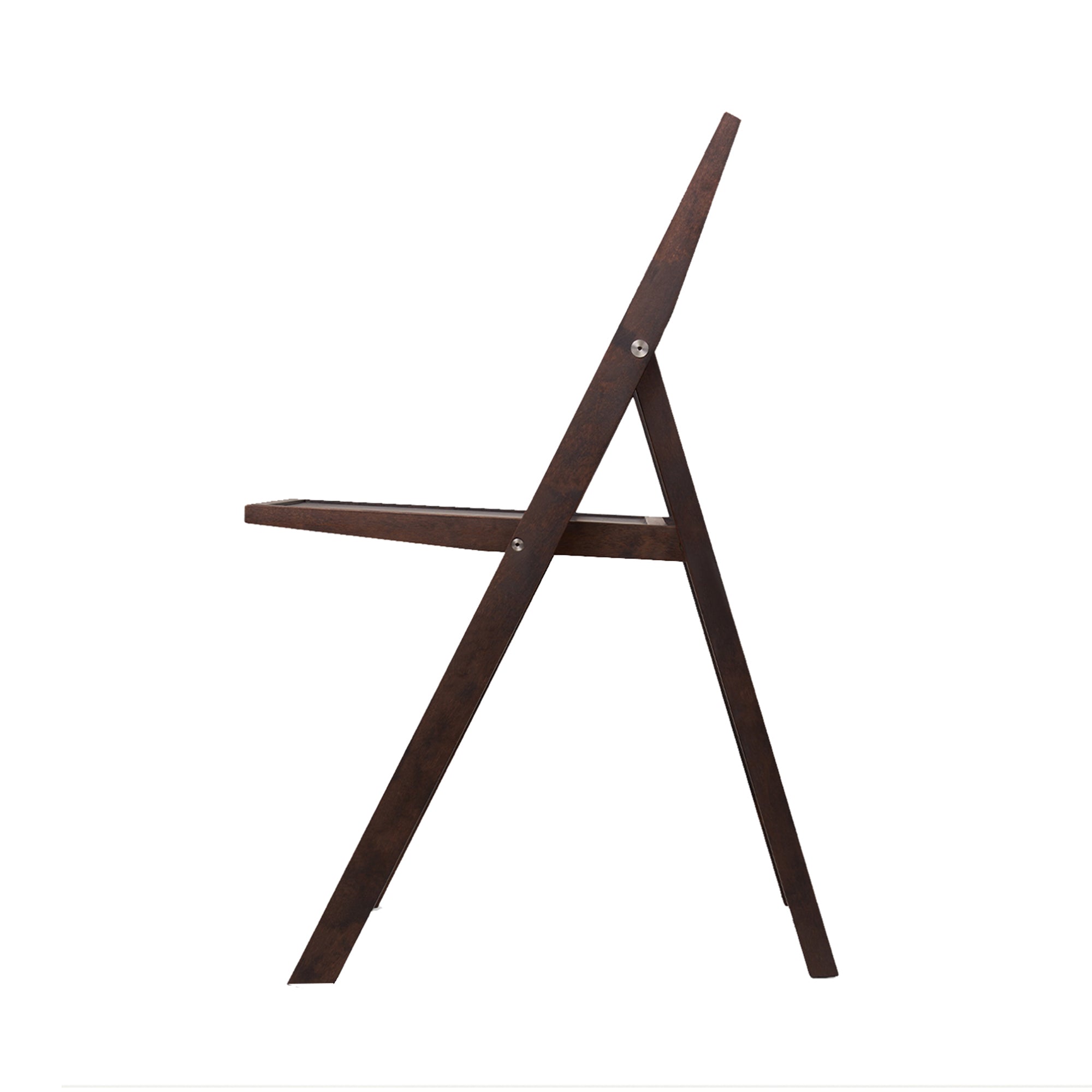 Folding Flat Chair: Without cushion + Dark Brown Birch