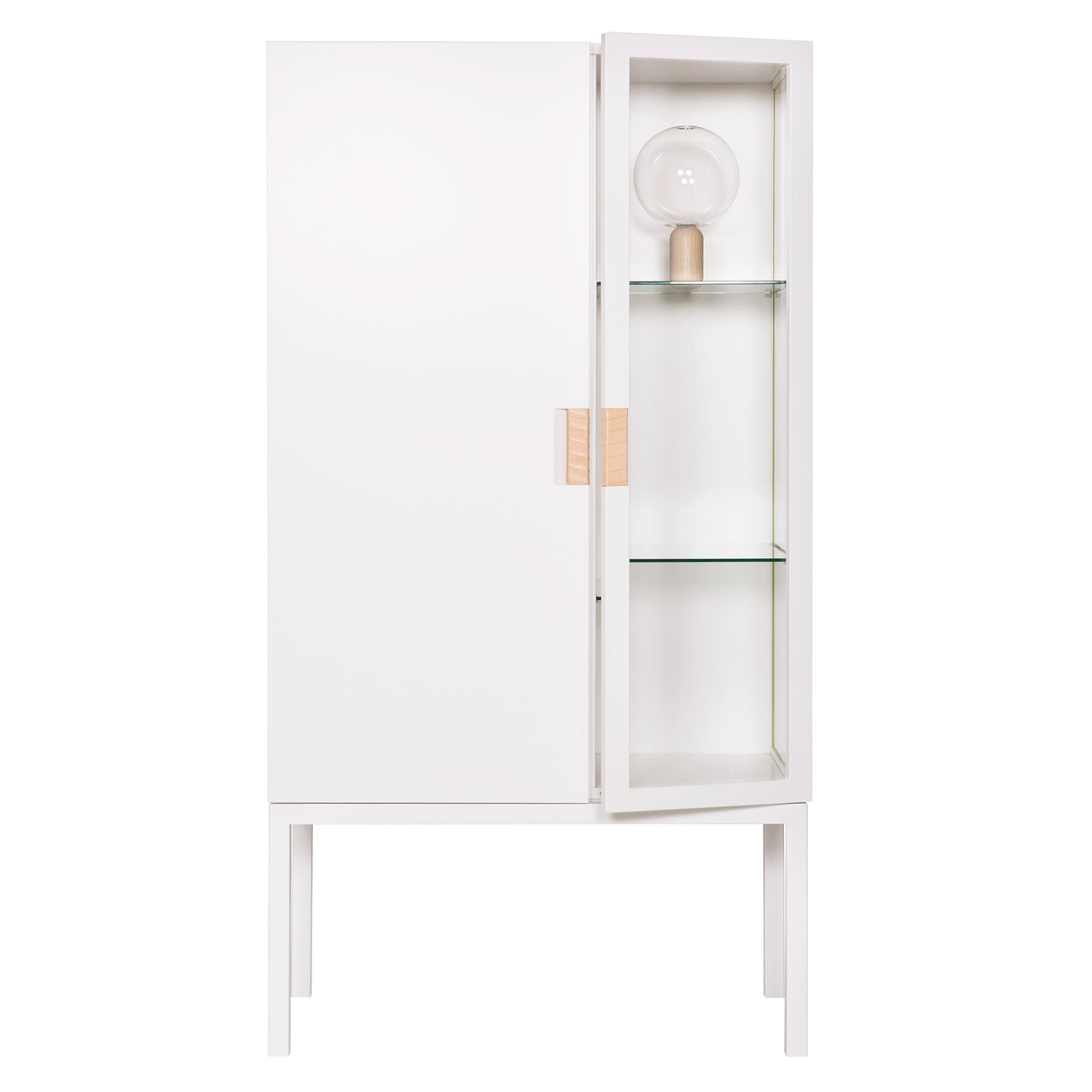 Frame Semi Cabinet: White + Natural