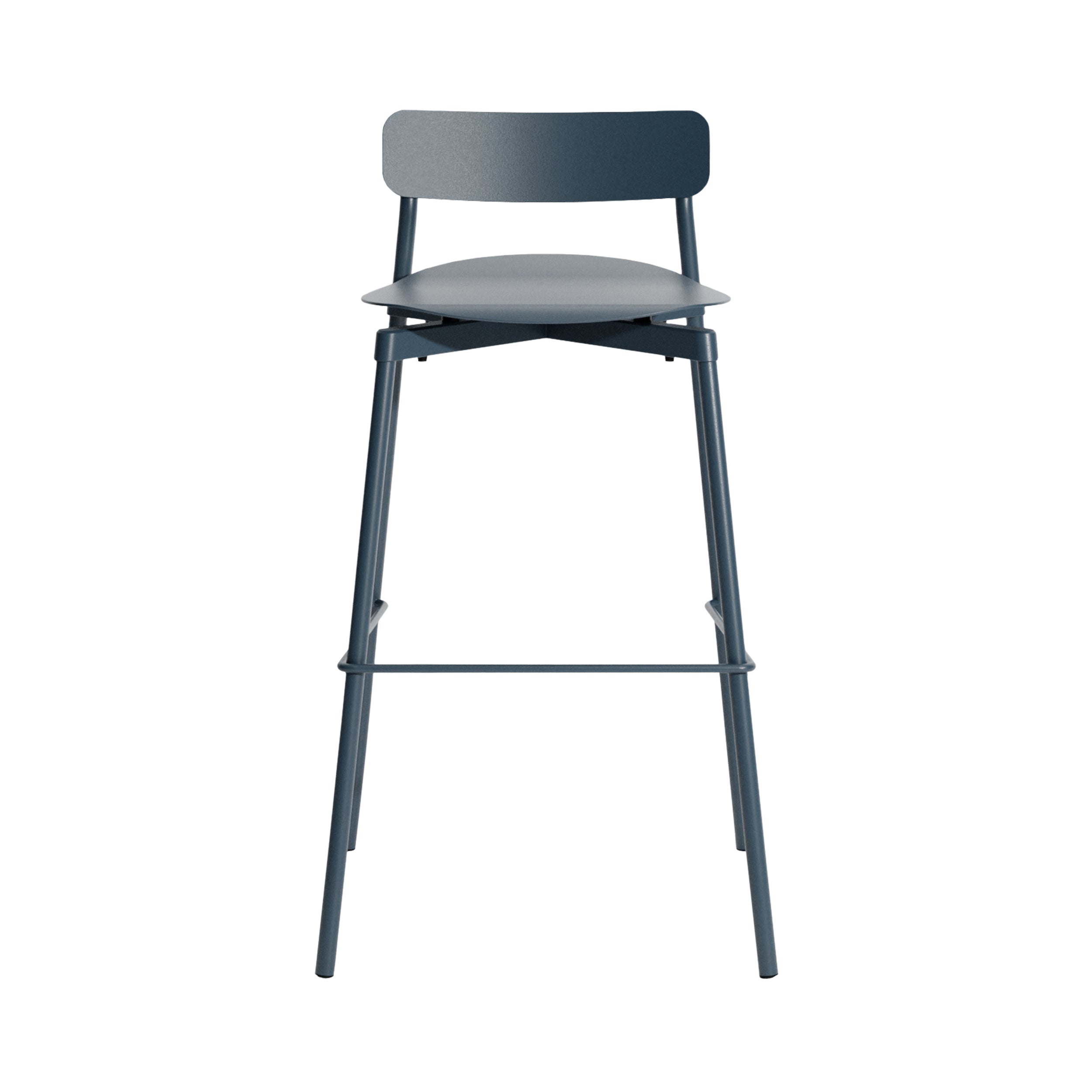 Fromme Stacking Bar + Counter Stool: Outdoor + Bar + Grey Blue