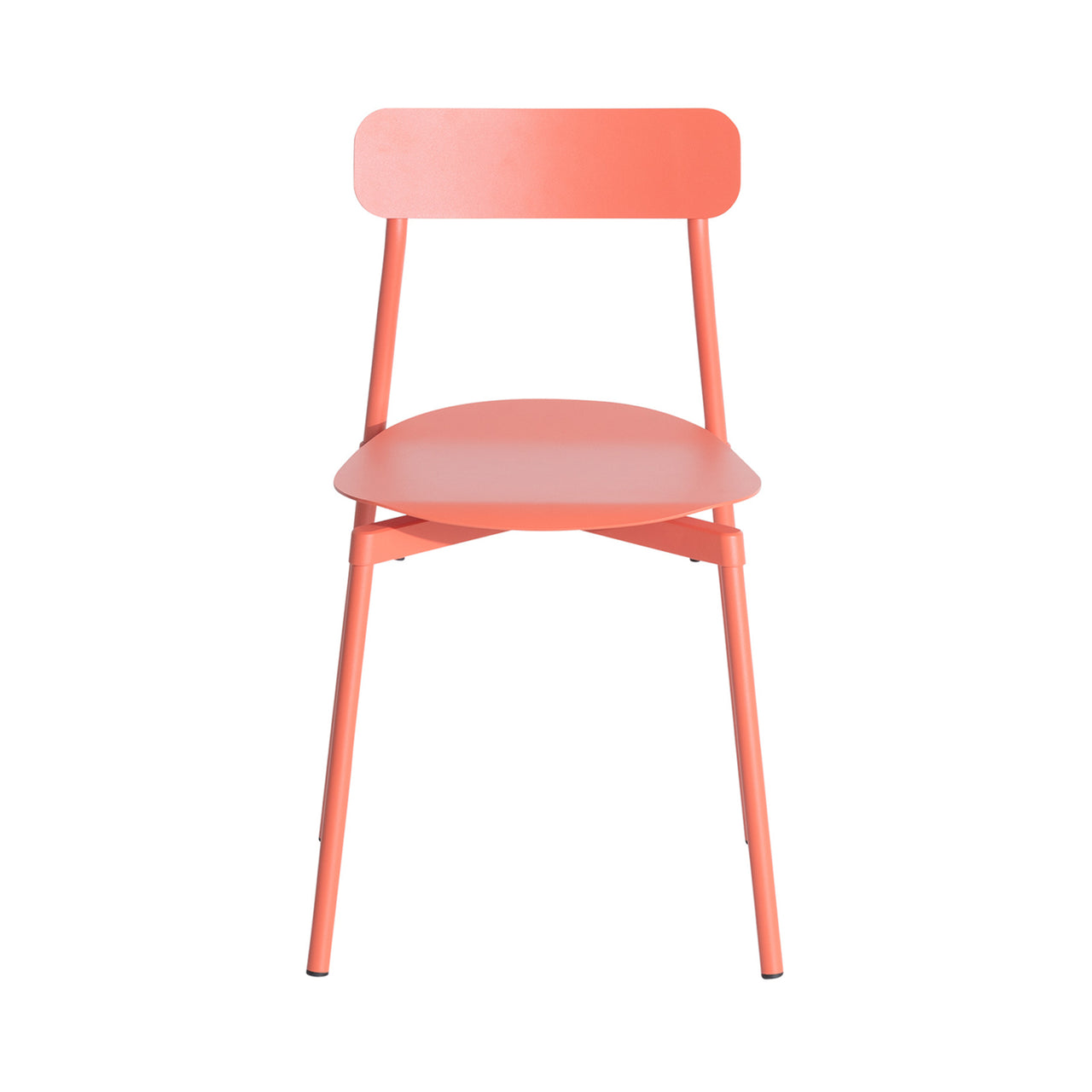 Fromme Outdoor Stacking Chair: Set of 2 + Coral