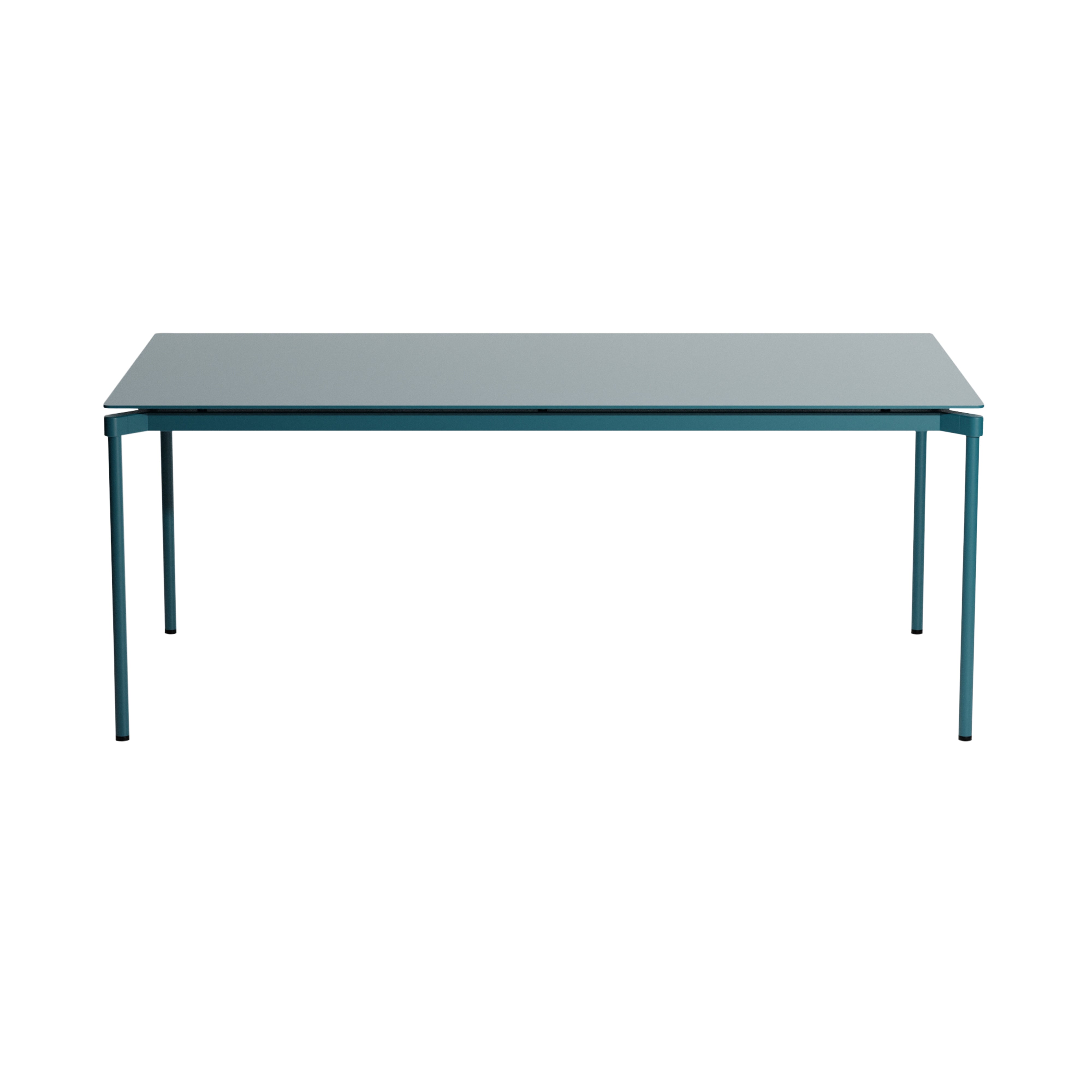 Fromme Dining Table: Rectangle + Ocean Blue