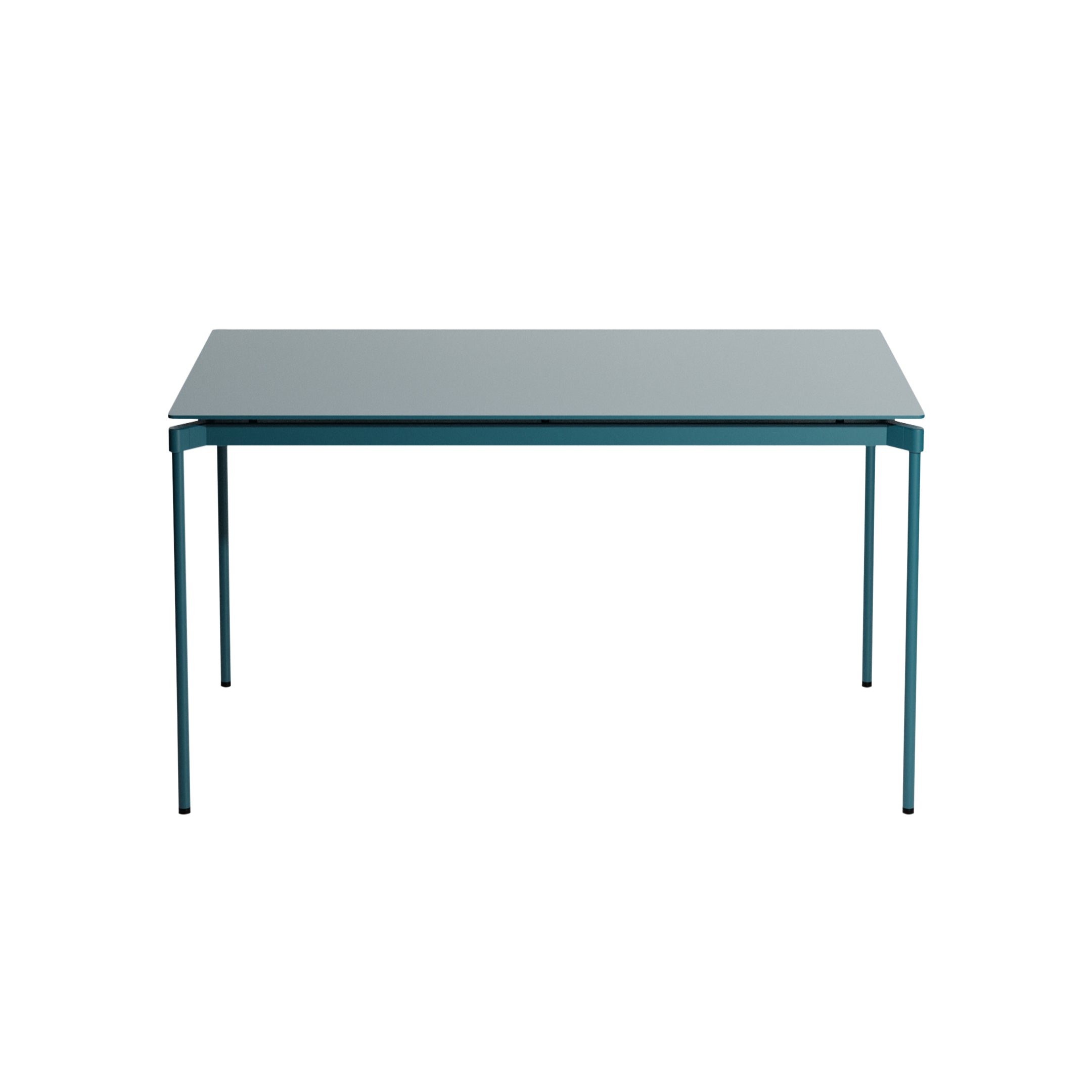 Fromme Dining Table: Square + Ocean Blue