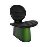 Pilota Lounge Chair: Fango Green + Black Leather