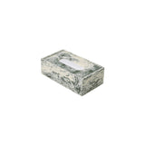 Mist Tissue Box: Emerald Off-White