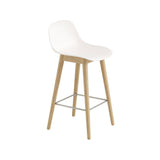 Fiber Bar + Counter Stool with Backrest: Wood Base - Quick Ship