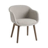 Fiber Conference Armchair: Wood Base Upholstered + Grey + Remix 133