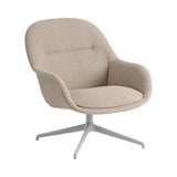 Fiber Lounge Armchair: Swivel Base - Upholstered + Grey