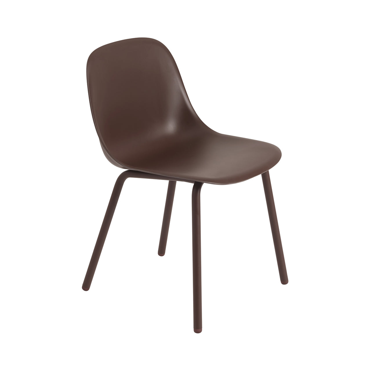 Fiber Outdoor Side Chair: Quick Ship + Brown Red