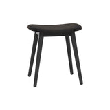 Fiber Stool: Wood Base + Upholstered + Black