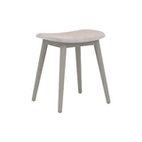 Fiber Stool: Wood Base + Upholstered + Grey