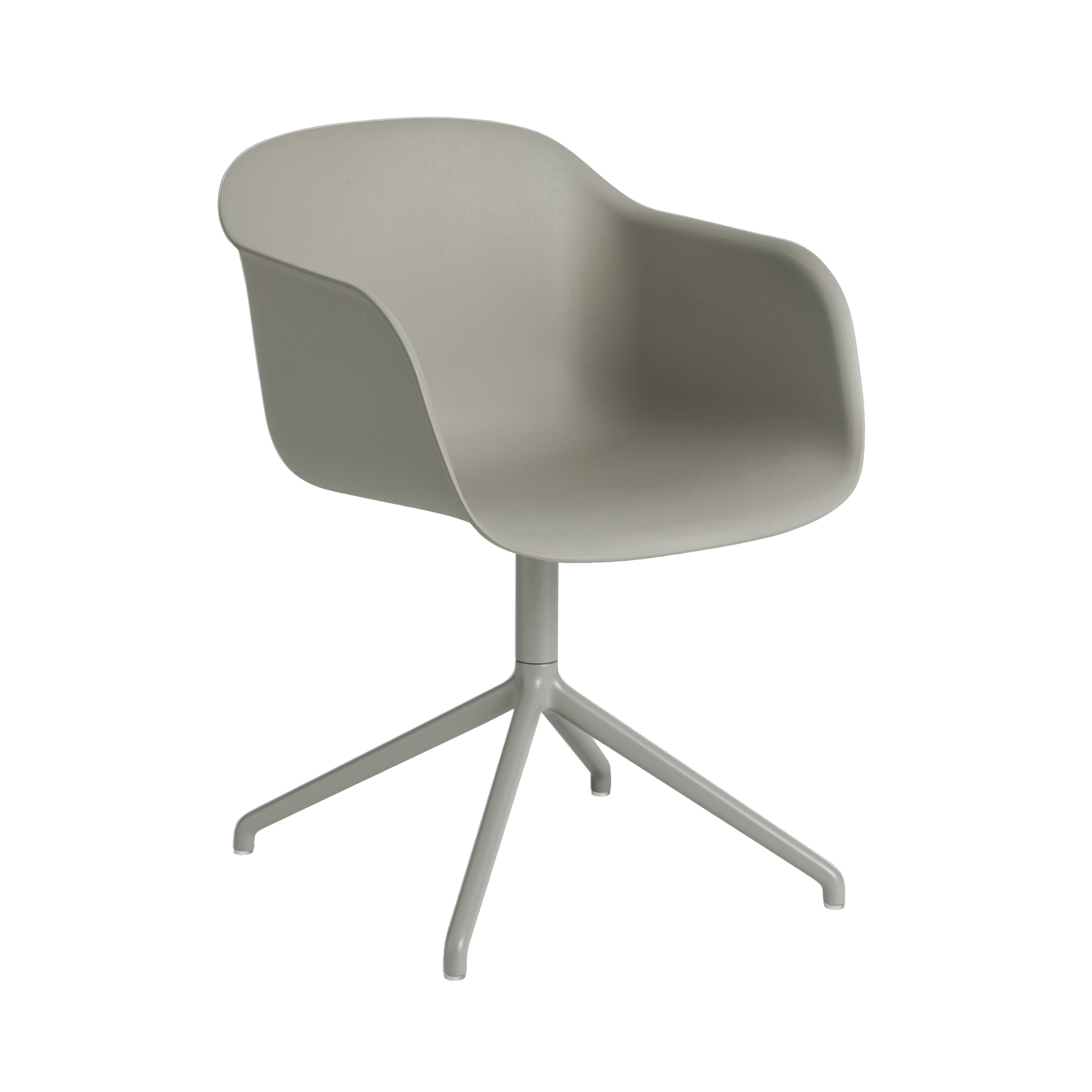 Fiber Armchair: Swivel Base + Recycled Shell + Grey + Grey