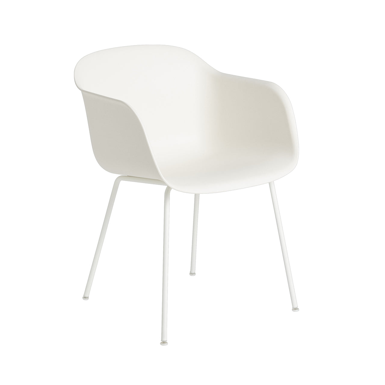 Fiber Armchair: Tube Base + Recycled Shell + Natural White + White