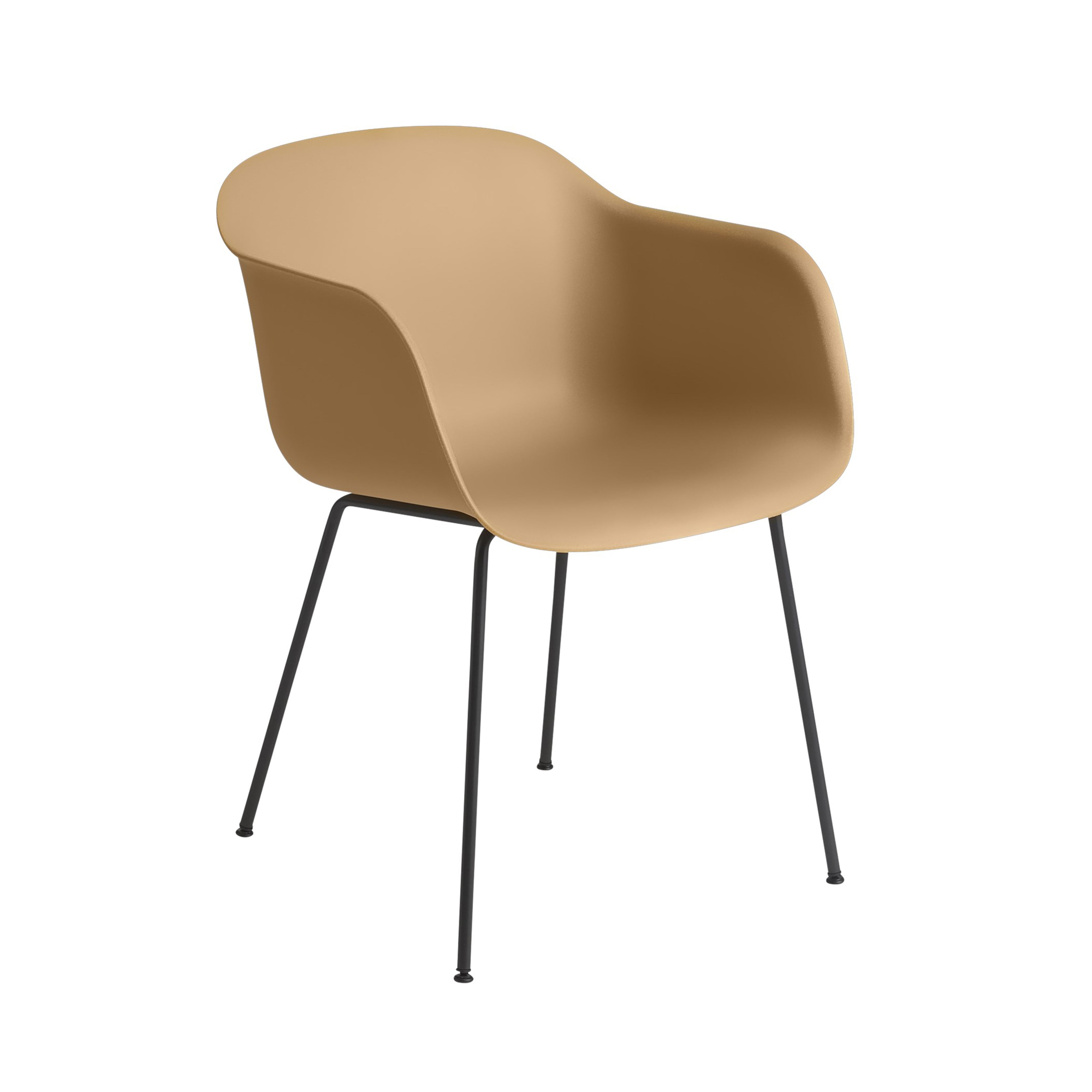 Fiber Armchair: Tube Base + Recycled Shell + Ochre + Anthracite Black