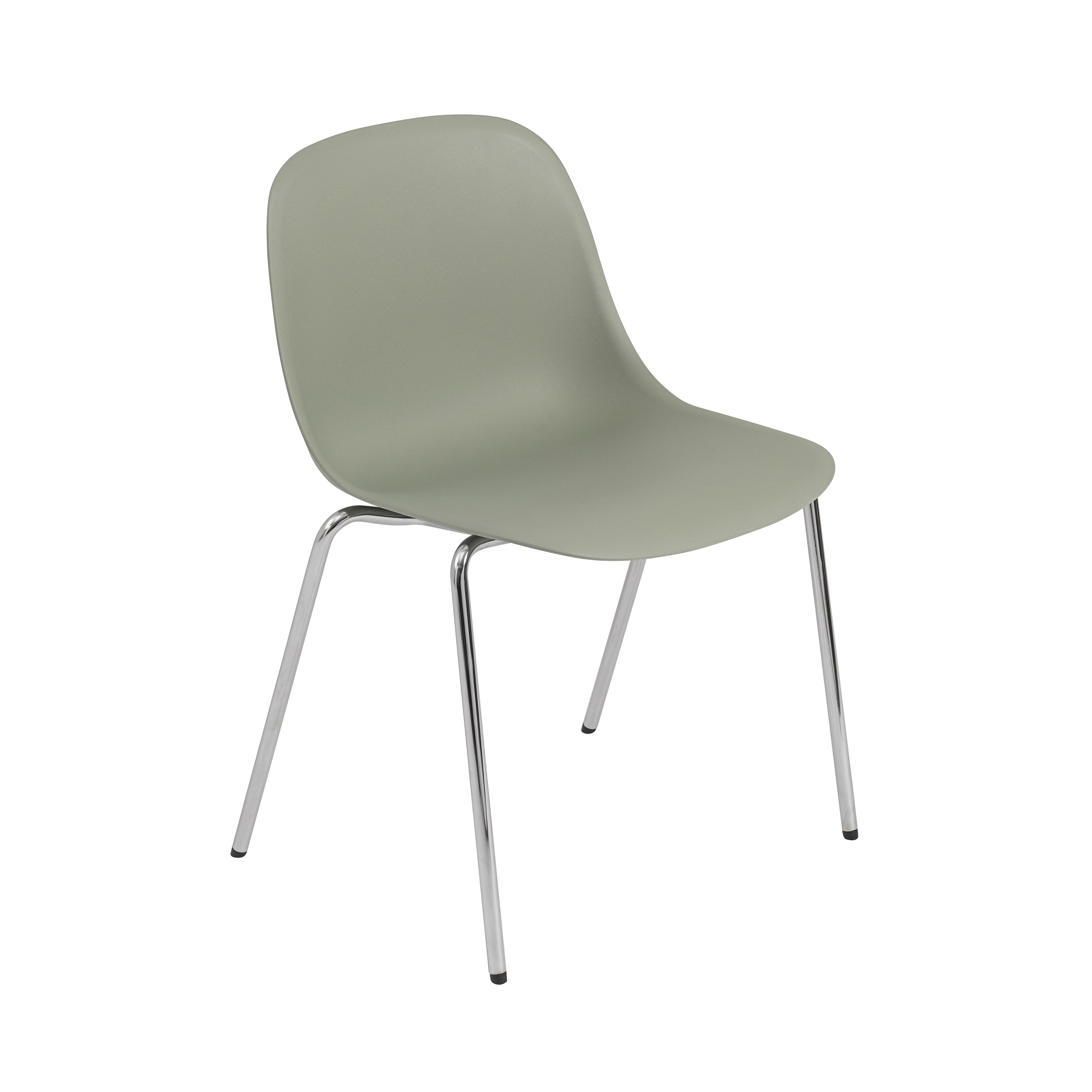 Fiber Side Chair: A-Base with Glides + Dusty Green