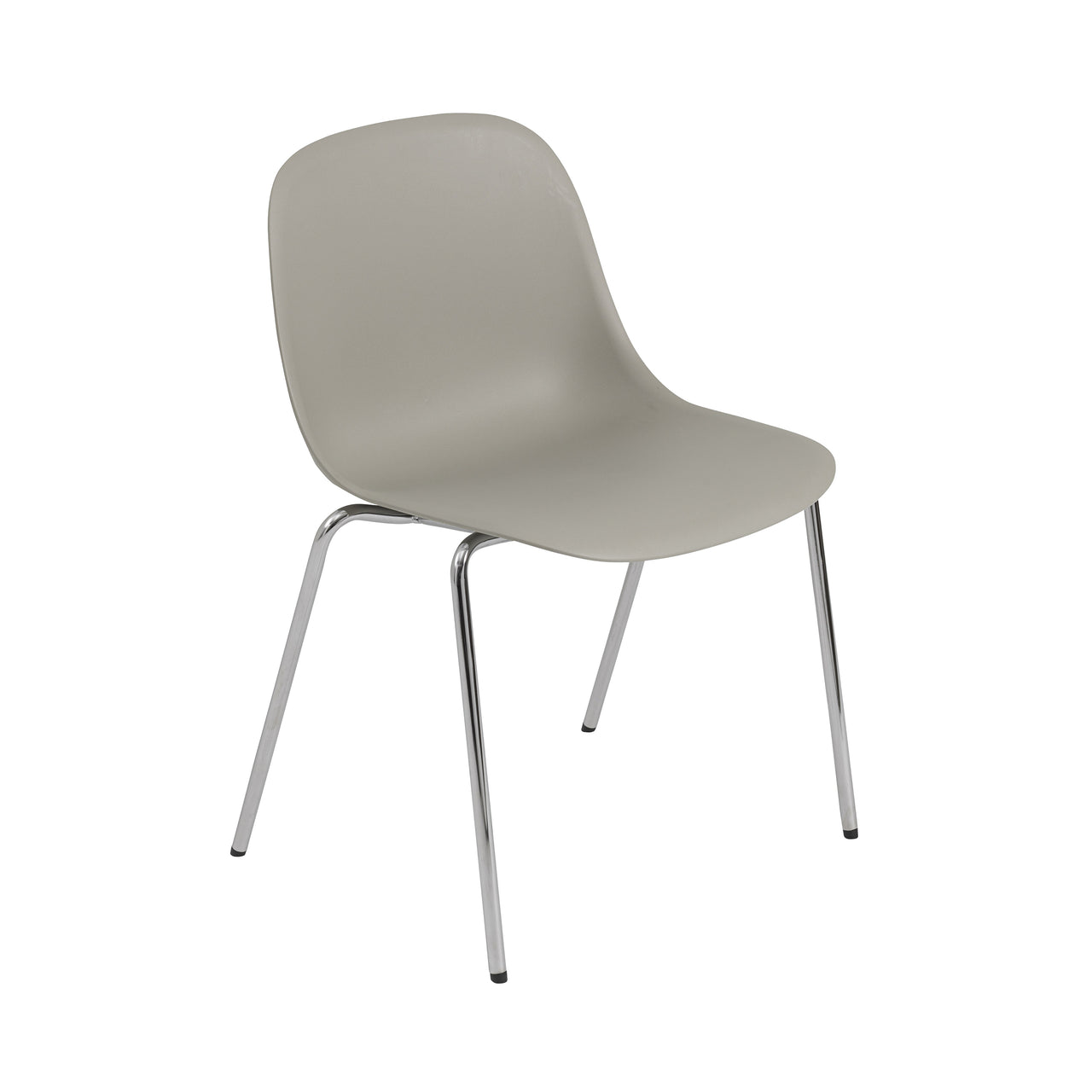 Fiber Side Chair: A-Base with Glides + Grey