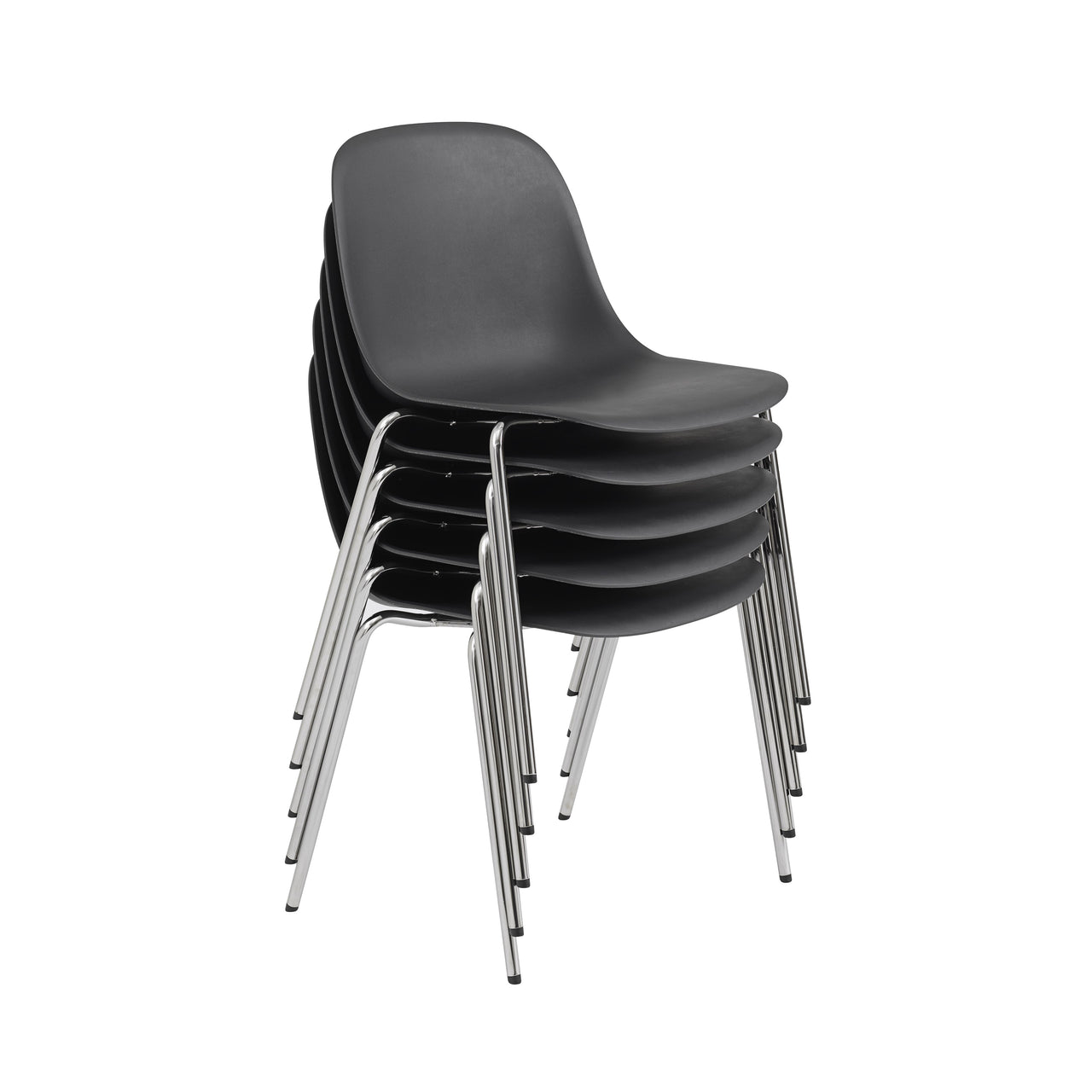 Fiber Side Chair: A-Base with Glides + Black