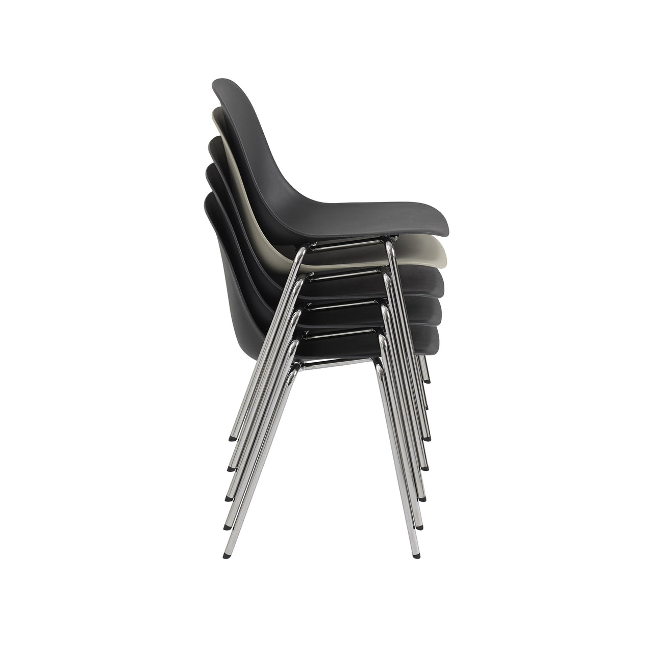 Fiber Side Chair: A-Base + Recycled Shell + Black + White