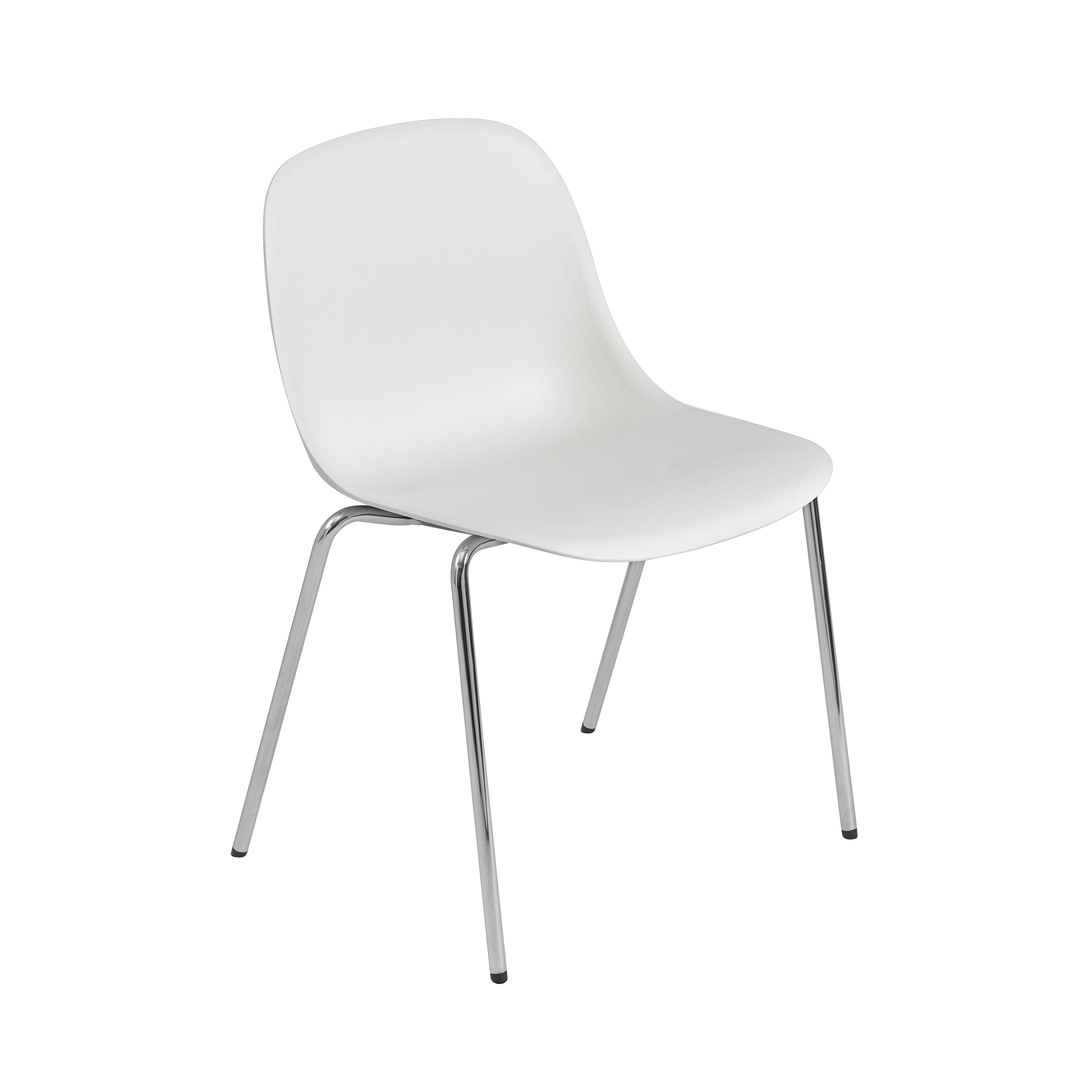 Fiber Side Chair: A-Base with Glides + Natural White
