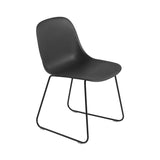 Fiber Side Chair: Sled Base + Recycled Shell + Anthracite Black + Black