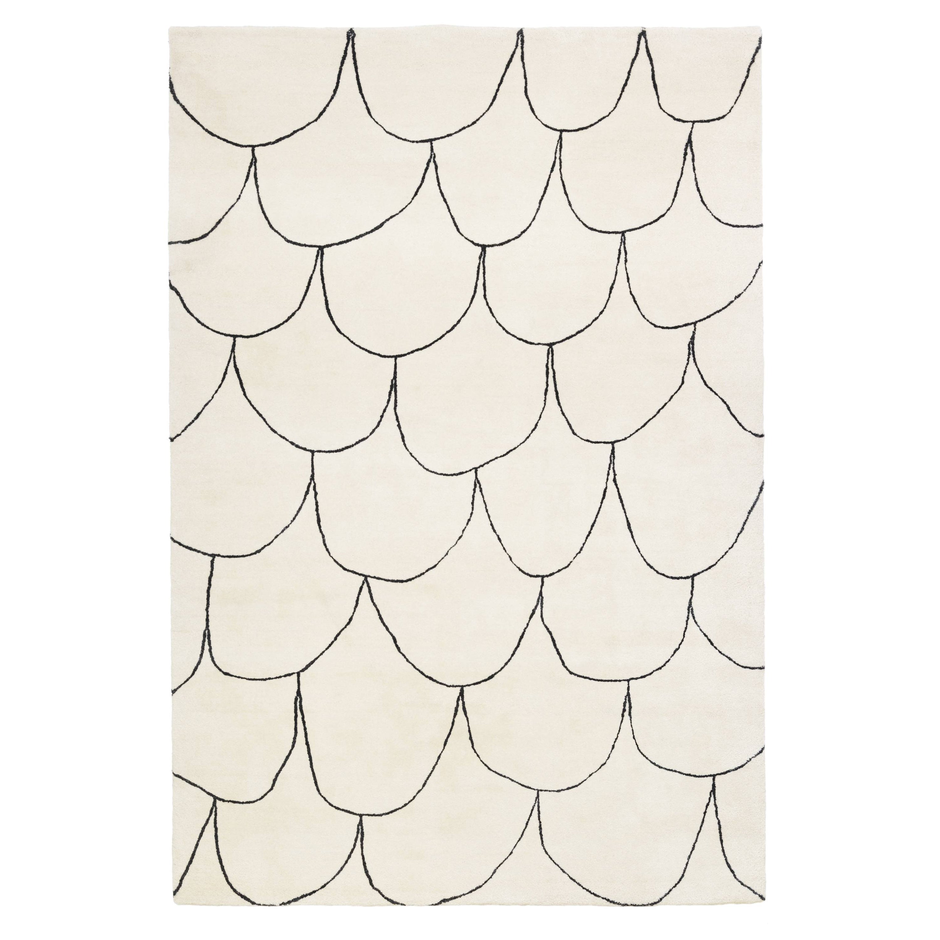 Fish Platinum Rug: Large + White