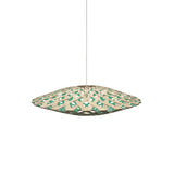 Flax Pendant Light: Medium + Bamboo + Aqua