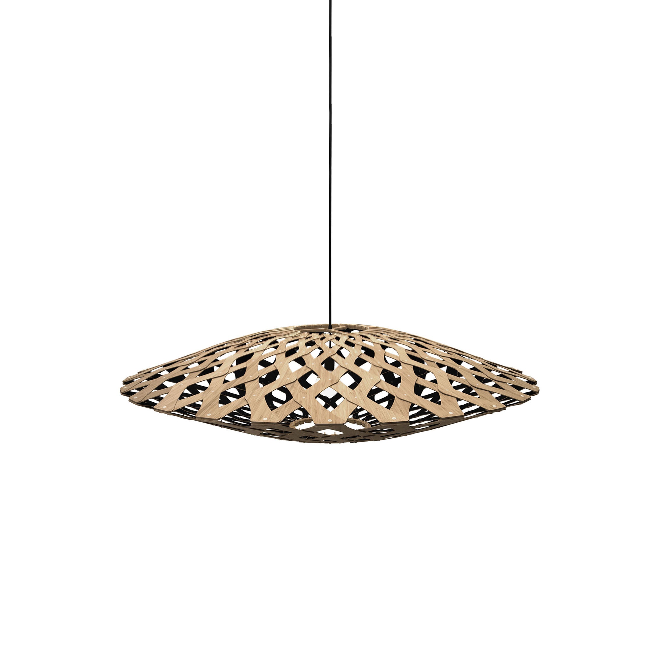 Flax Pendant Light: Medium + Bamboo + Black