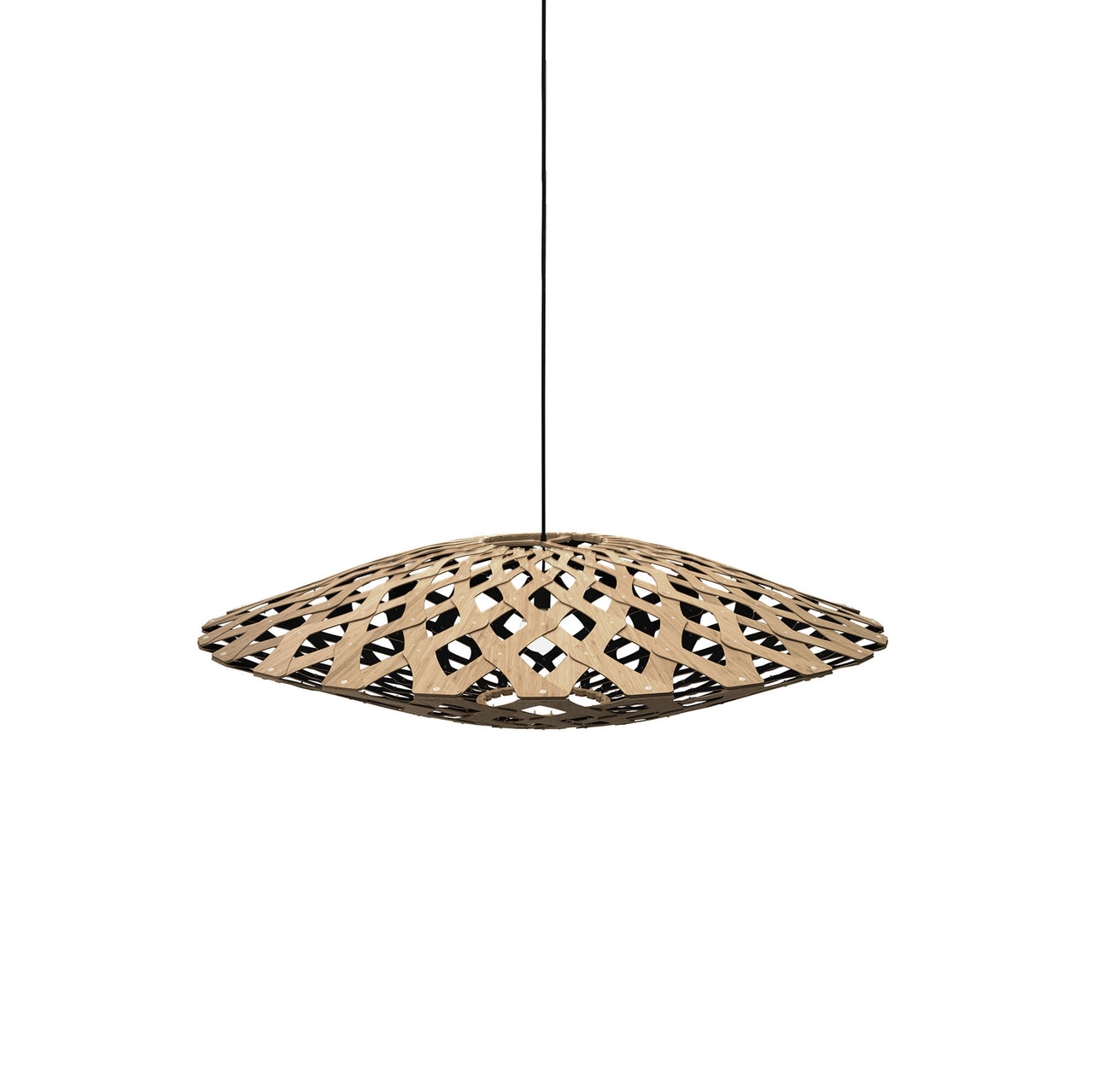 Flax Pendant Light: Medium + Bamboo + Black