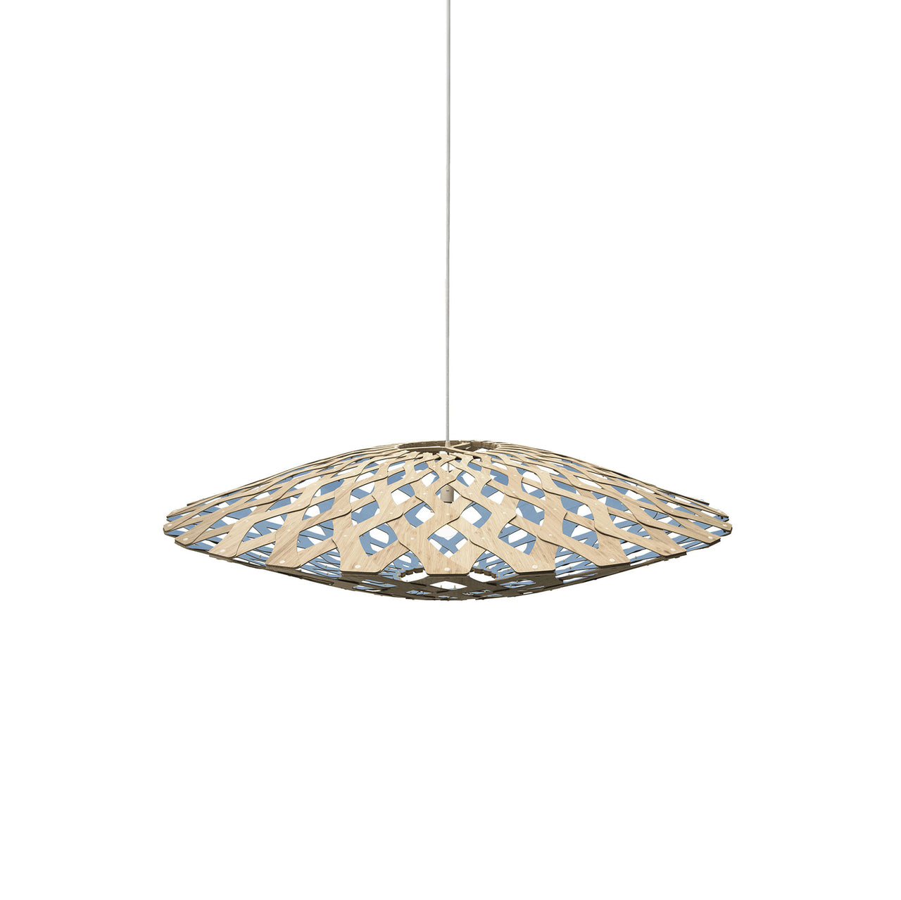 Flax Pendant Light: Medium + Bamboo + Blue