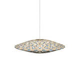 Flax Pendant Light: Medium + Bamboo + Blue