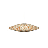 Flax Pendant Light: Medium + Bamboo + Orange