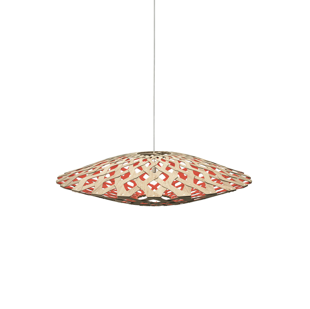 Flax Pendant Light: Medium + Bamboo + Red